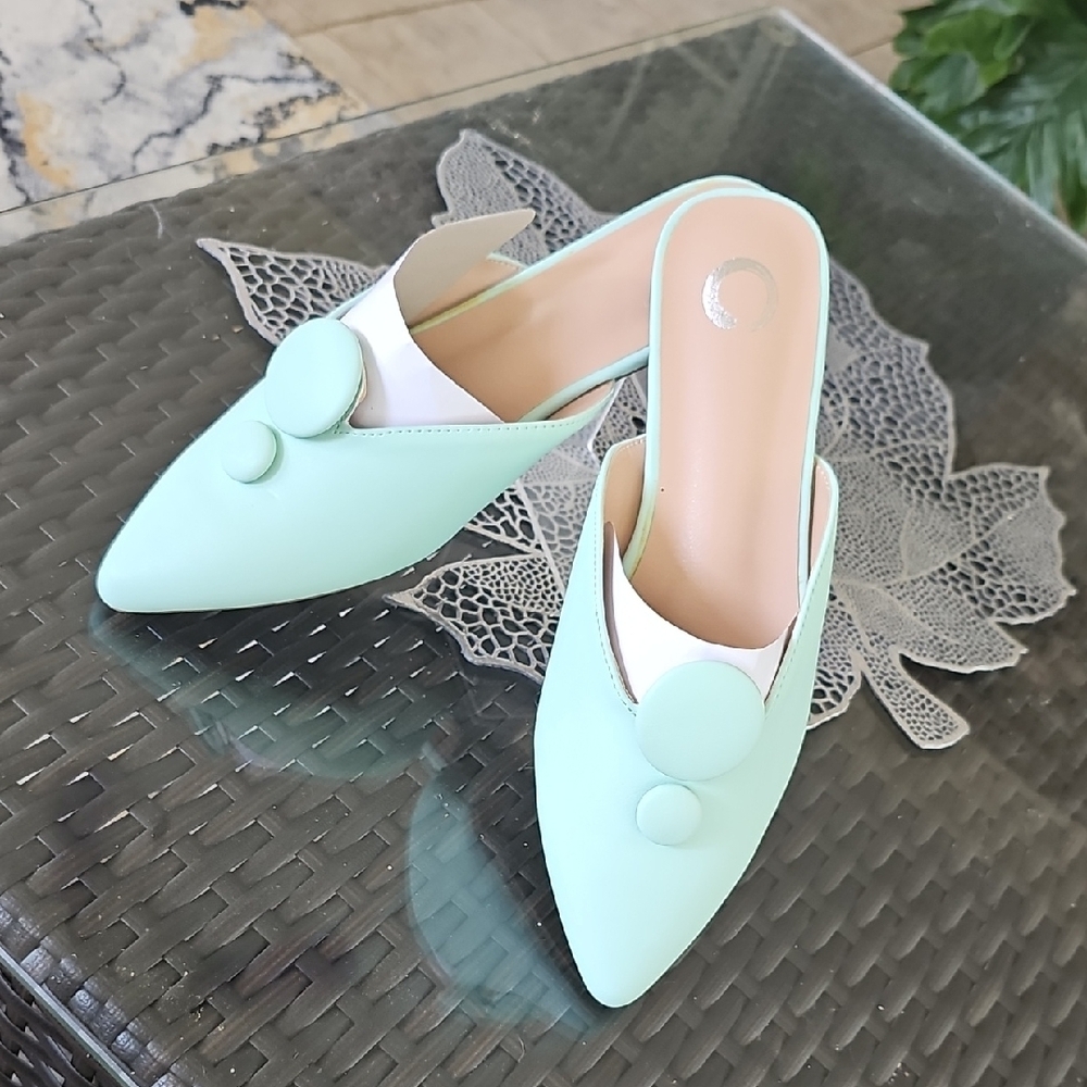 Mint Green Women's Mules - Picture 6 of 7